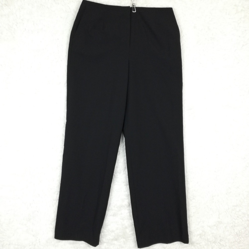 Talbots Womens Pants Trouser Black Straight Leg‎ High Rise Dress Pants 12 New